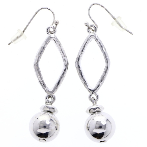 Designer Dangle Earrings Silver NWT - Picture 3 of 3